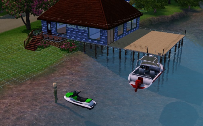 House over water with boats